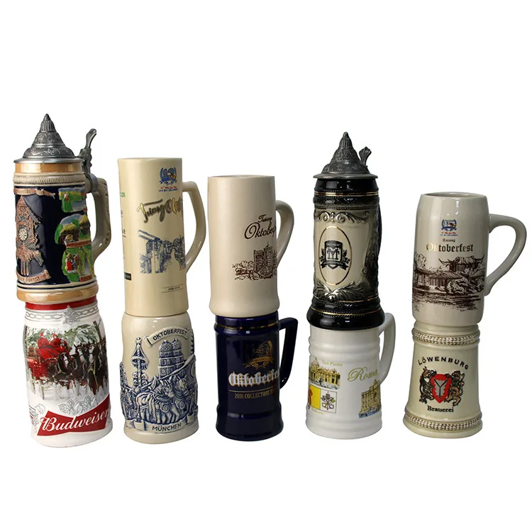 Hot sale German beer steins sublimation ceramic beer mug wine cup