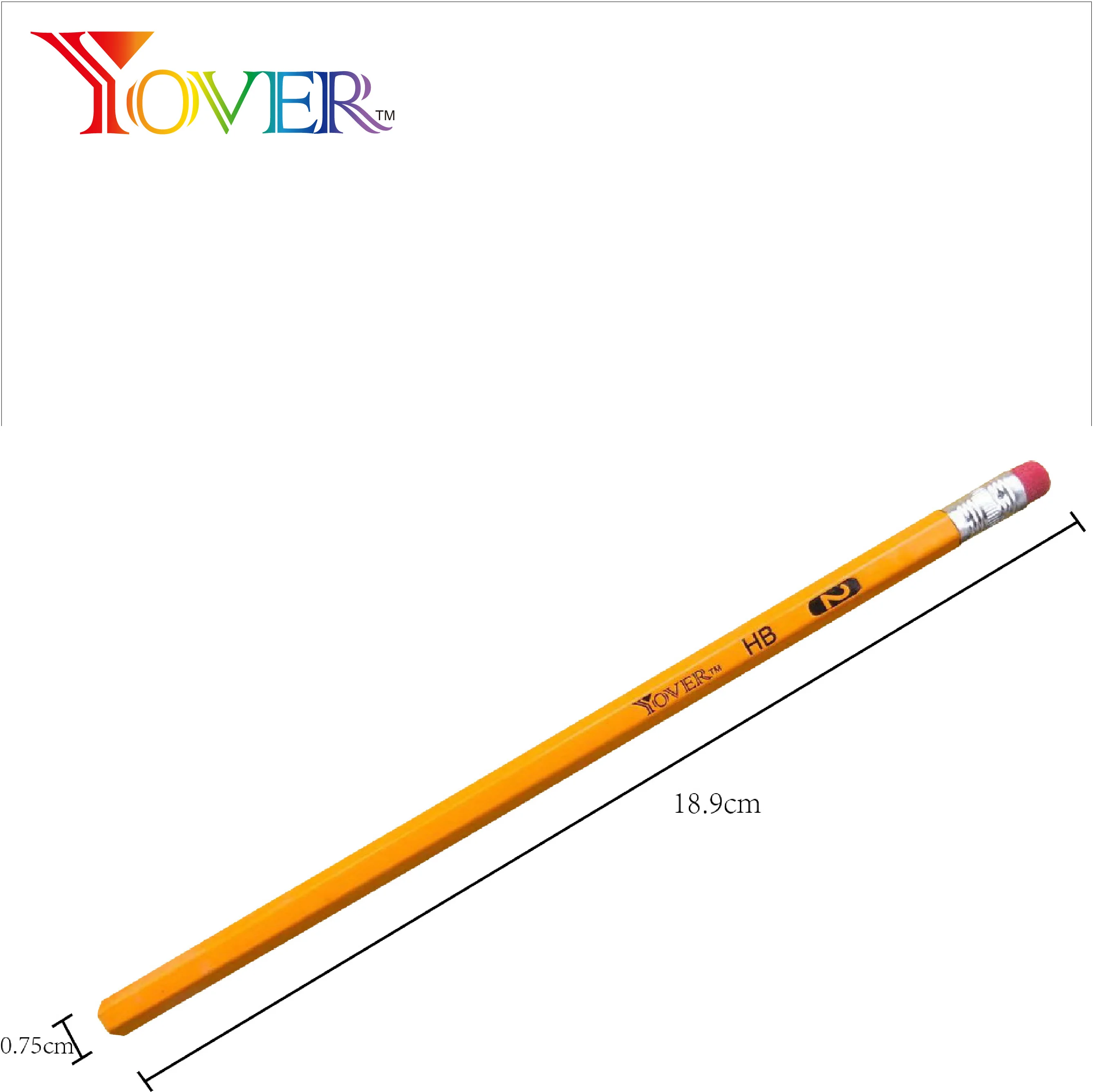 Yellow Pencil with Eraser on top No.2 HB Sketching Pencil With Red Eraser