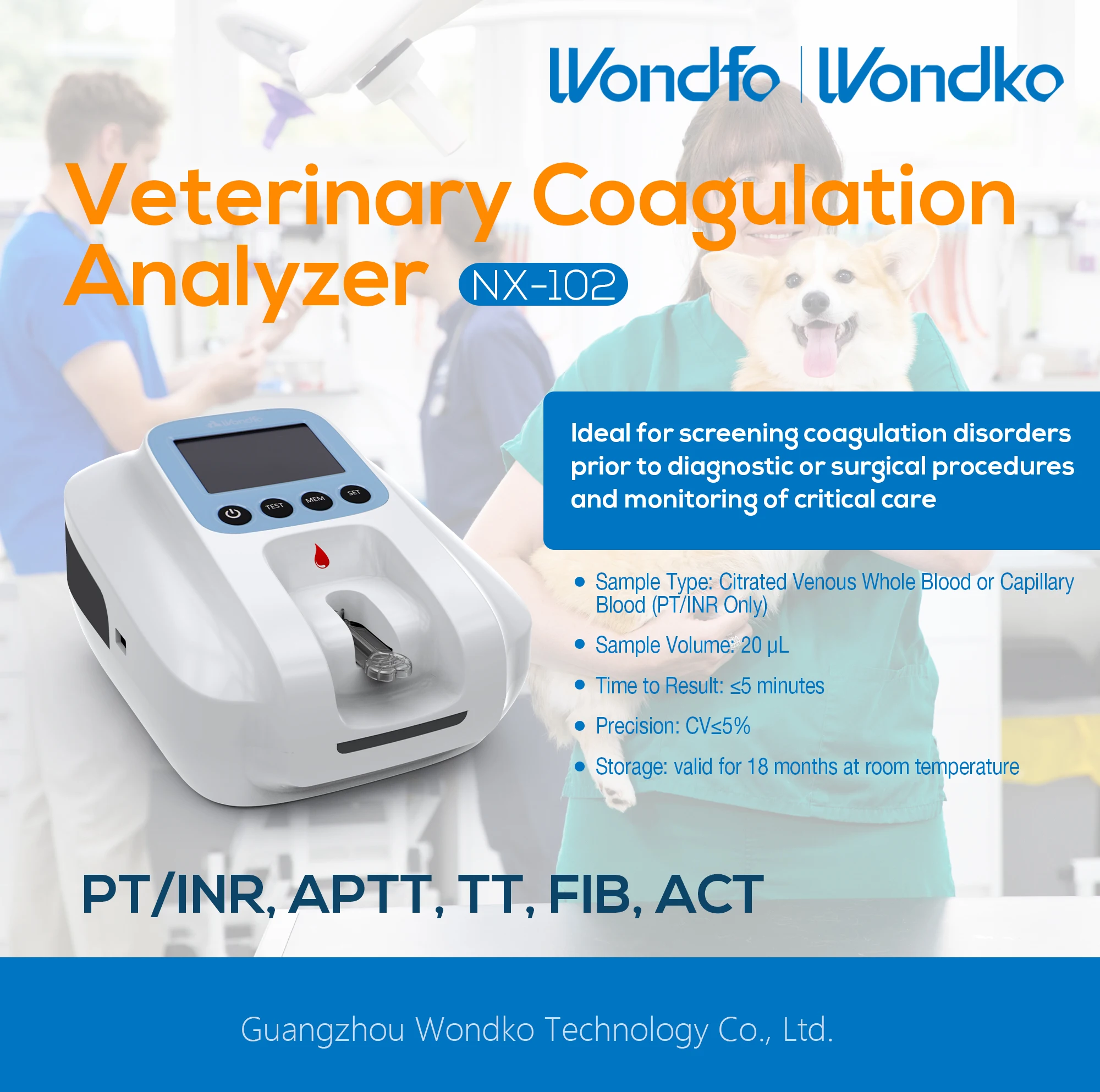 Veterinary Coagulation Analyzer Wondfo APTT Reagent Test Kits Test Strip Pet Clinic Veterinary Use