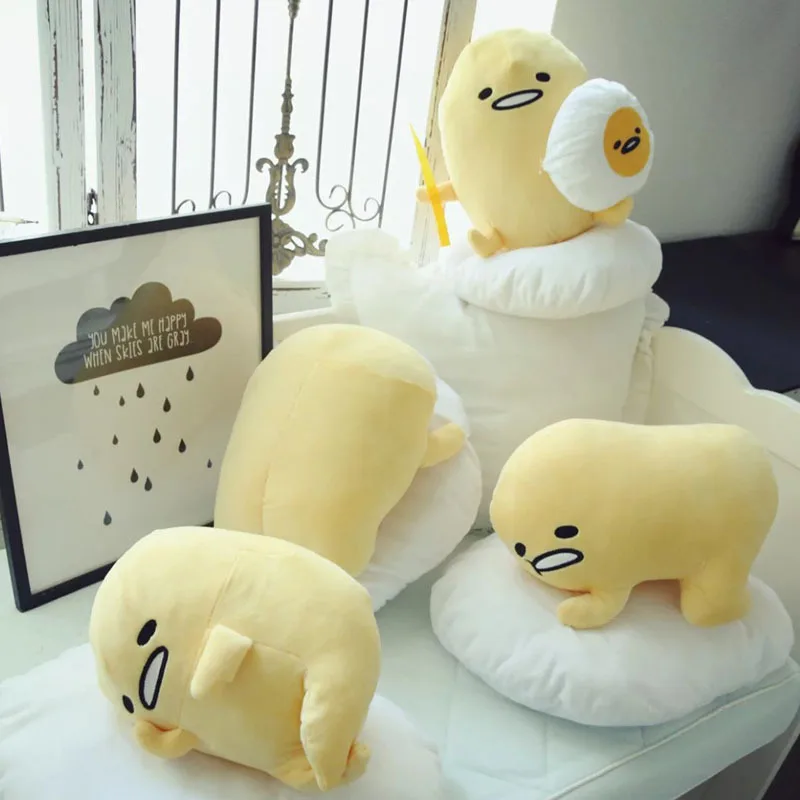 Hot Sell Soft Gudetama Lazy Egg Charm Toy Lovely Cartoon Cute Lazy Eggs Soft Stuffed Plush Doll Pillow