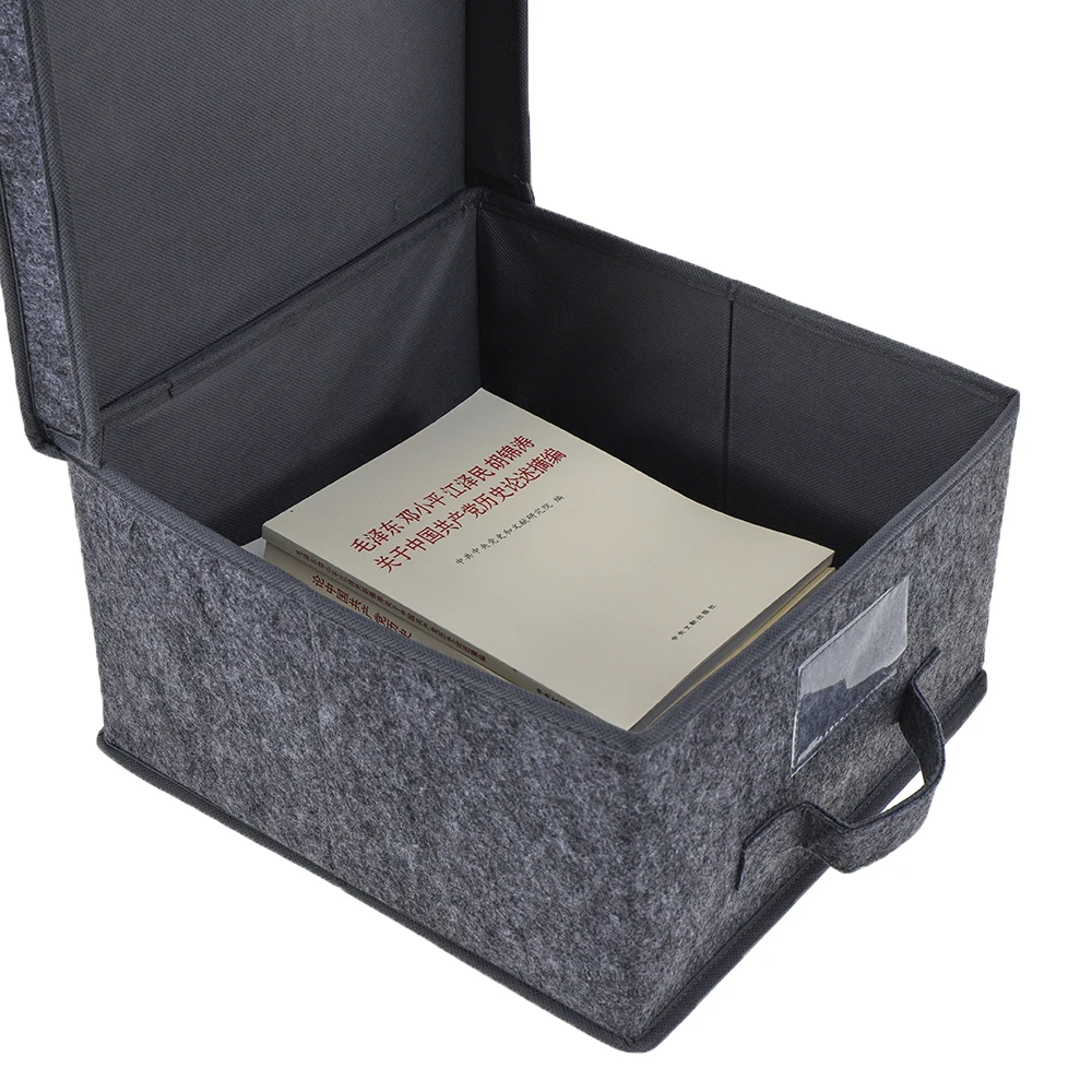 Eco friendly reusable folding soft closet organizer felt box custom design hanging closet organizer with lids