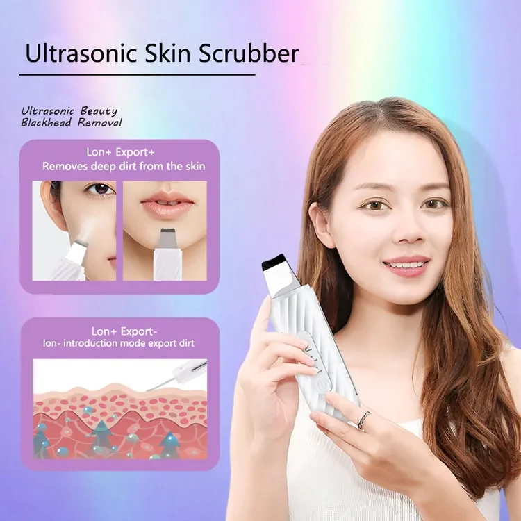 Ultrasound Beauty Instrument Portable Sonic Spatula Facial Ionic Peeling Beauty Machine Facial Ultrasonic Skin Scrubber