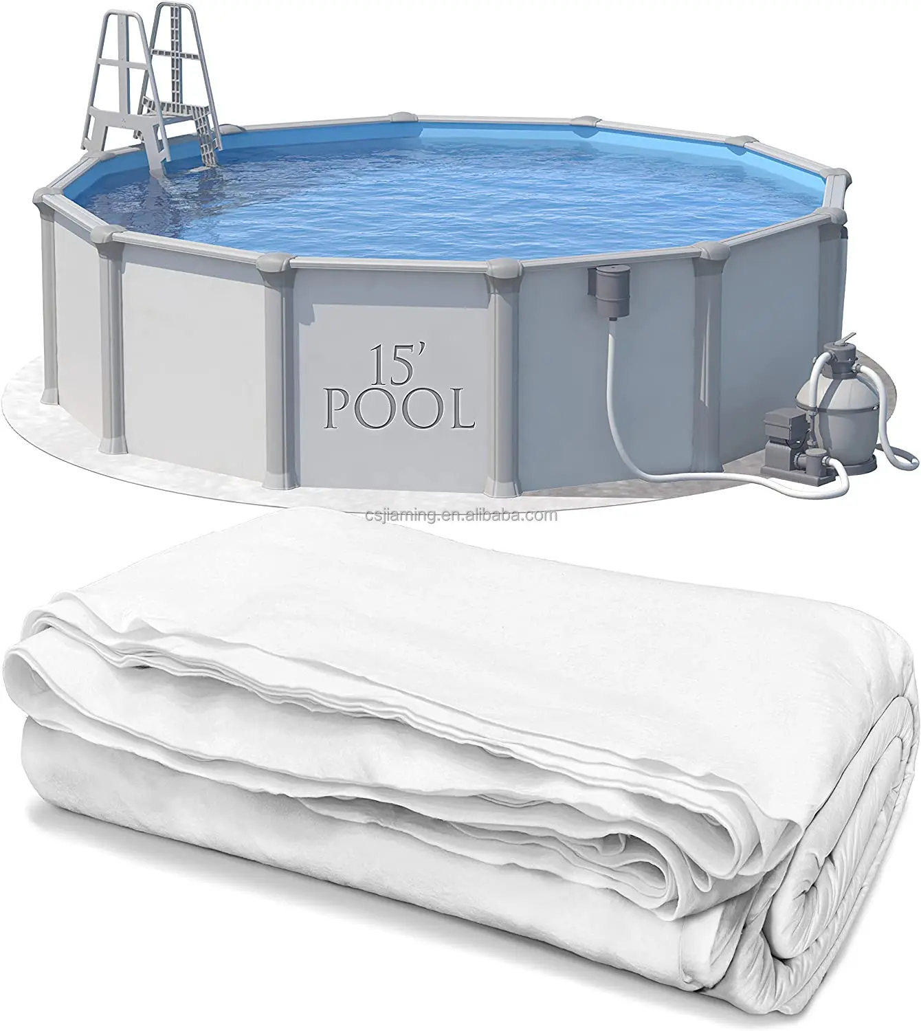 JM 200gr 15ft round shape Tappeto fondo piscine poolvlies Bottom protective square blanket