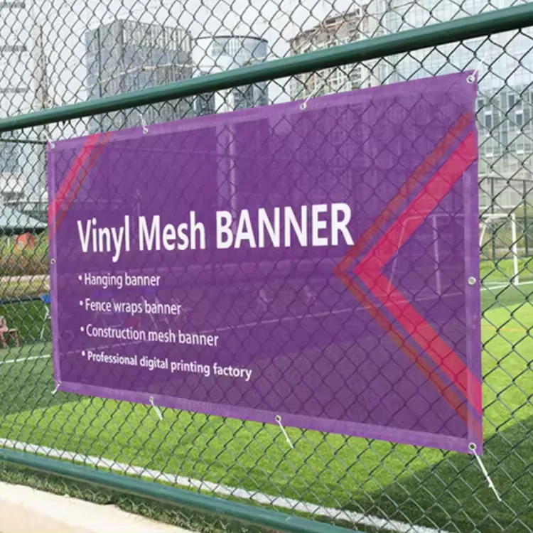 FlagsPrint Custom Fabric Banners Digital Printing Mesh Banner Large Outdoor Business Advertising Sports Exhibition Mesh Banner