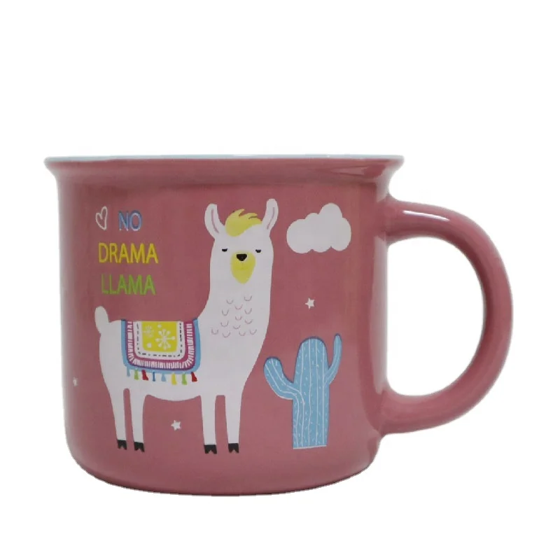 
Custom Logo Printing Enamel Color Glaze Mug, Enamel Camping Yellow Mug Print Decal Wholesale Enamel Coffee Mug 