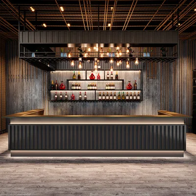 Wholesale Industrial style bar bar counter cocktail counter light luxury creative iron wine rack