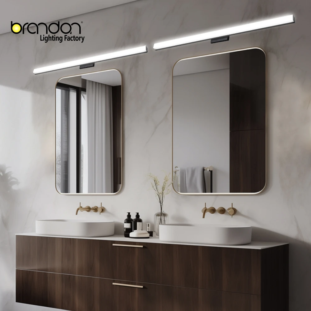 Brandon Minimalism LED Mirror Headlight 10W-25W Indoor Wall Light Bathroom Vanity Lighting Fixture for Hotels Aluminum Lamp Body
