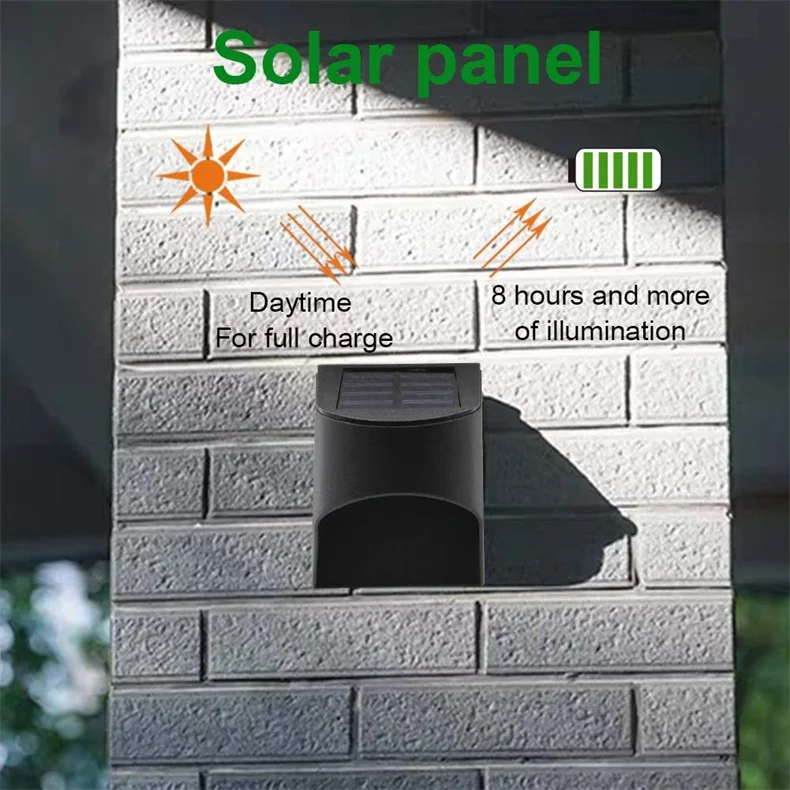 Besen Outdoor Back Yard LED Light Fence Post Light Globe Gutter Lamp Fence, Solar Wall Lighting Fence