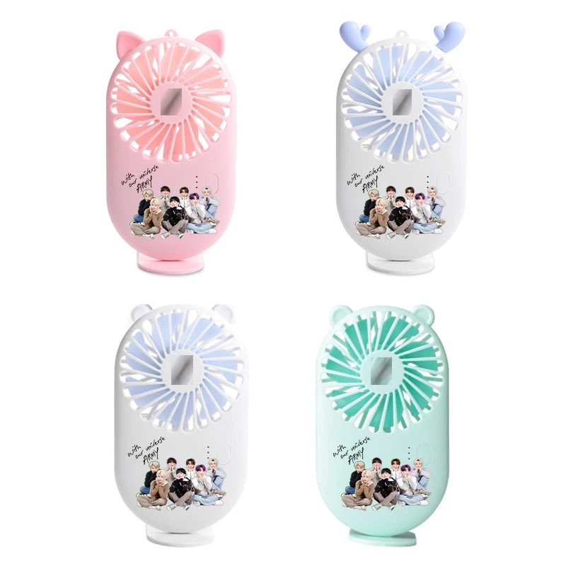 Outdoor portable small fan USB socket charging silent pocket fan easy to carry color printing pattern