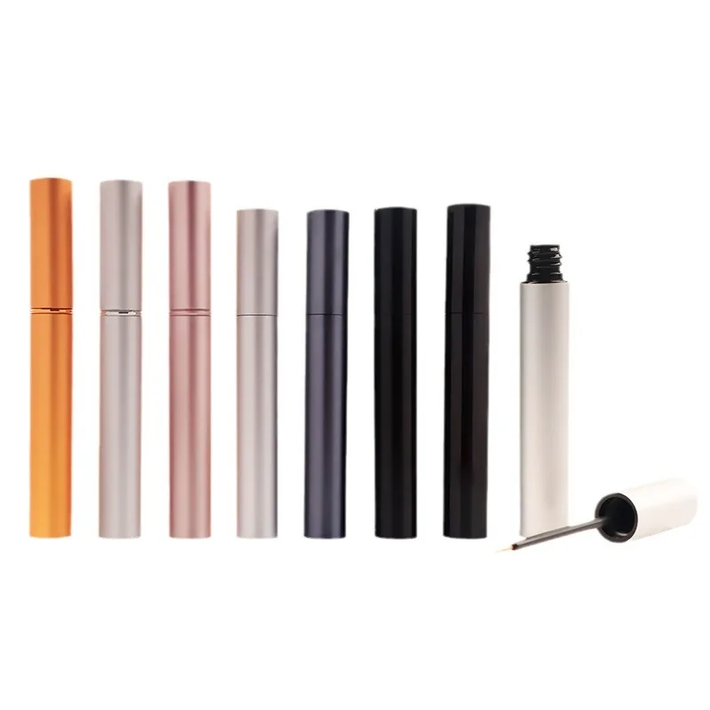 FOCSTAR Custom LOGO 5ml Gold Silver Aluminum Empty Refillable Cosmetic Packaging Metal Container Bottle Eyeliner Tube (BT3119)