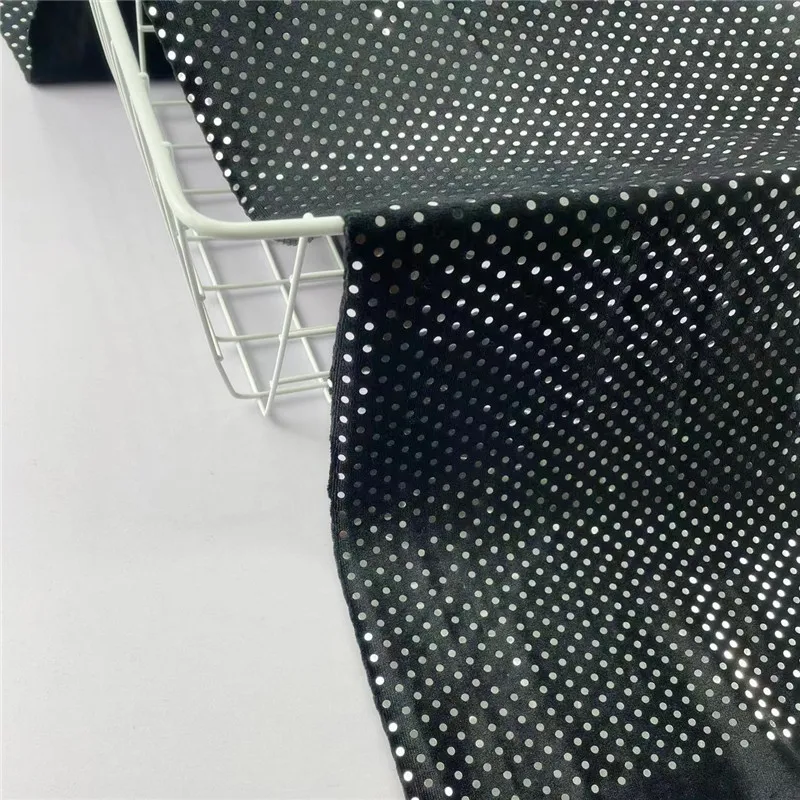 2025 новая Корейская эластичная бархатная голограмма модная ткань 3 мм серебристая особенно Женская для костюма