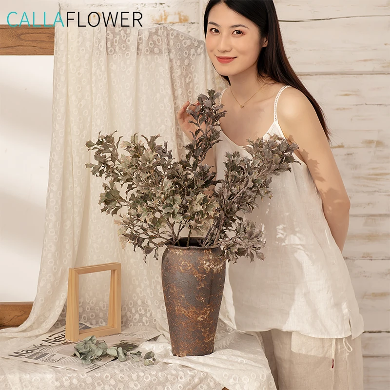 MW82107 Wholesale Artificial Flower Plant Artificial Plastic Artificial Leaf Branch For Wedding Decoration