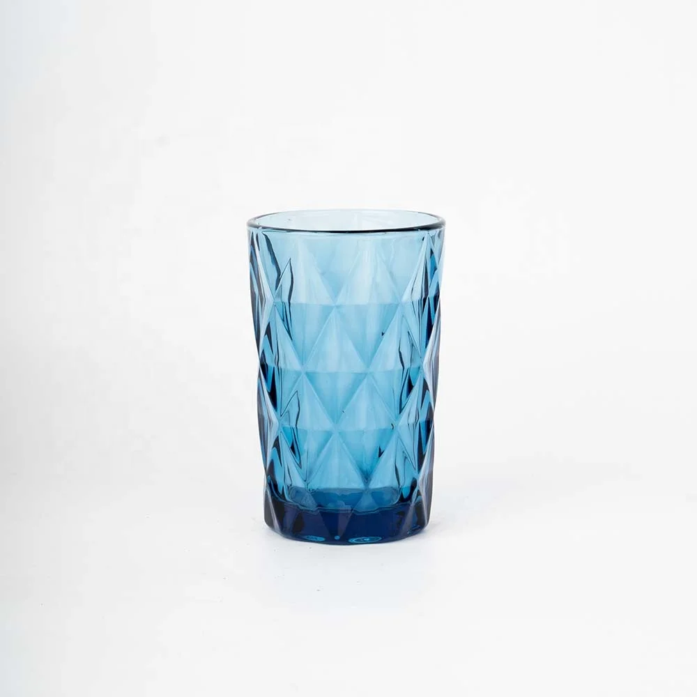 super march hot sale Lead-free embossed Vintage Blue Green Pink Wine Glass