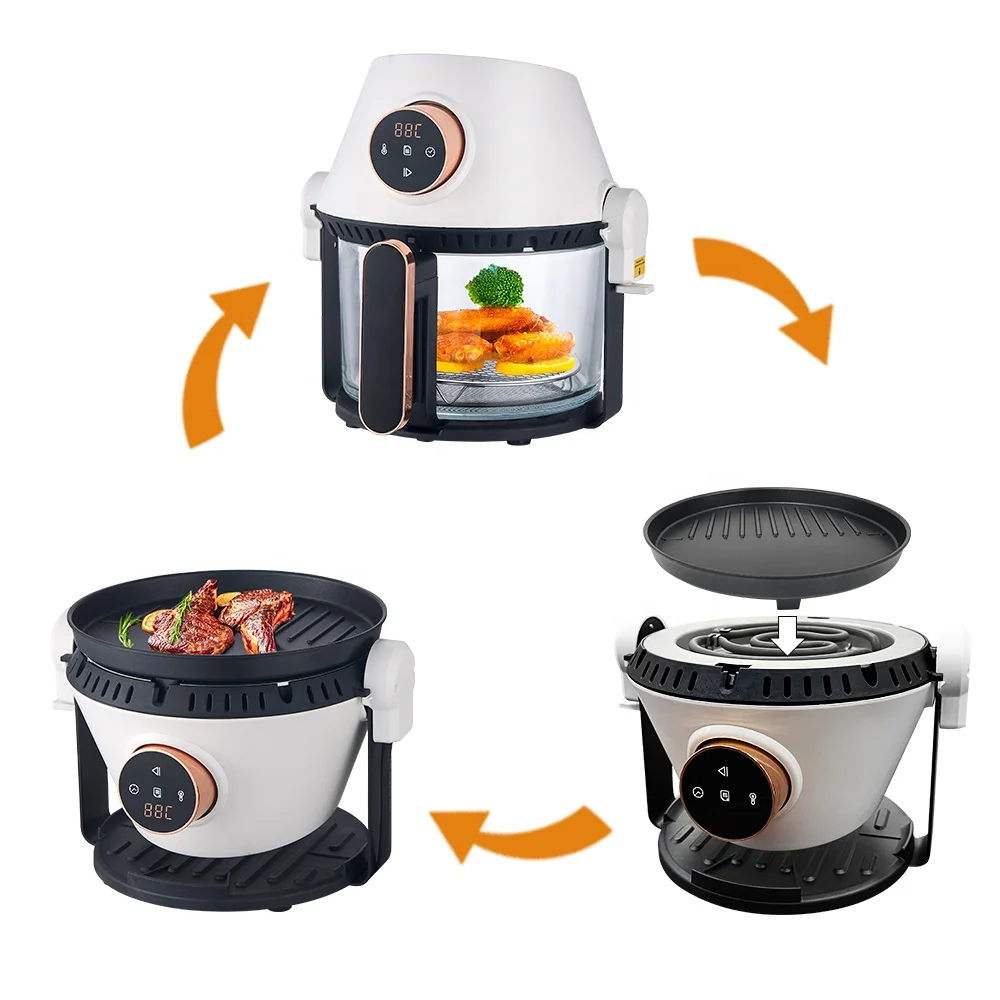 New Design 3.5L Multifunctional Air Fryer Household Electric Air Fryer Visible Digital Smart Air Fryers With Grill Pan