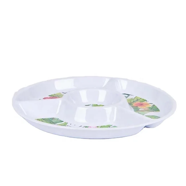 Hotel Restaurant Supply Premium Food Serving Trays Big Size Melamine Chip And Dip Platters For Event Use
