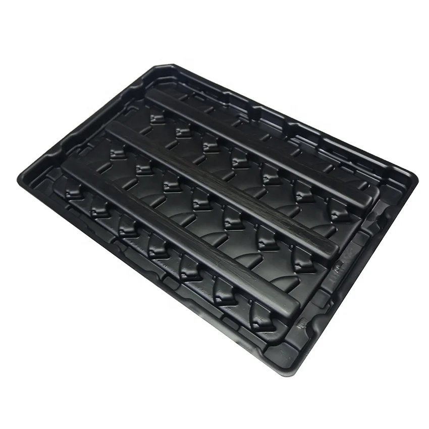 Custom Shape Vacuum Formed Plastic electronic parts Tray plastic lid