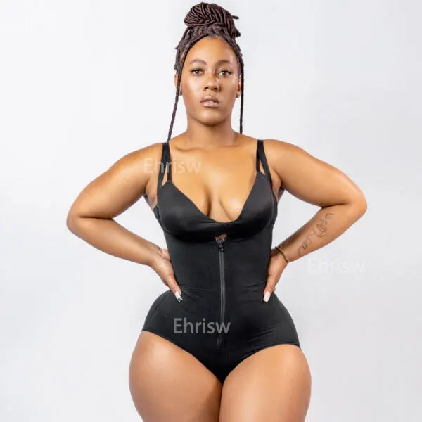 Black Crotch Hooks High Waist Body Shaper Pleated Secret Slimming High Compression Garment Bbl Columbian  Fajas Colombianas