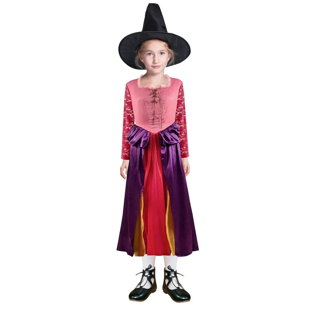 2022 Adult Hocus Pocus 2 Women & Girls Halloween Masquerade Cosplay Witch Vampire Demon Party Winifred Sarah Mary Costume