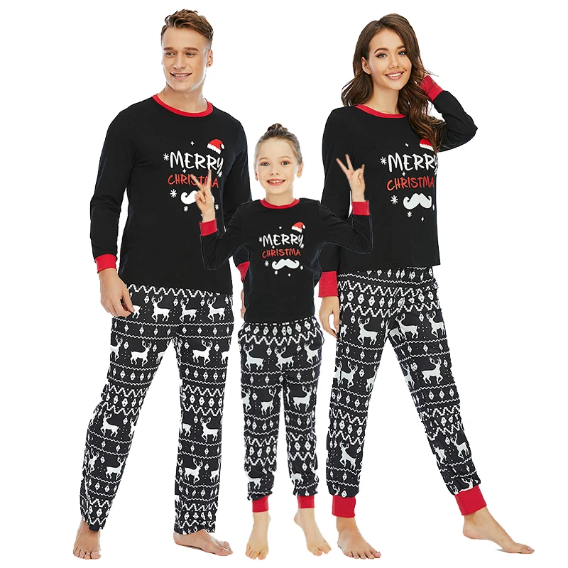 Cute Boys Girls Sleepwear Kids PJs Men Women 2 Pieces Pants Set Family Matching Print Christmas breathable Pajamas pyjamas