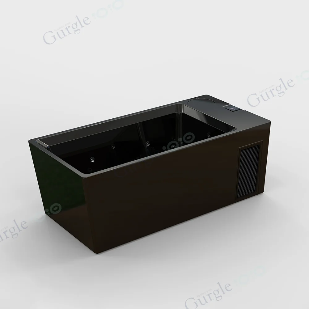 1.9m Freestanding Acrylic Ice Bath Tub LED Light  Body Recovery Cold Plunge All In One Cold Plunge With Water Chiller