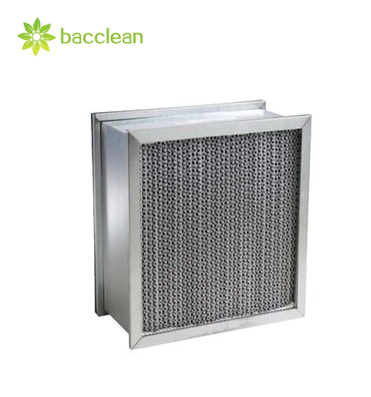 AHU system H13 H14  Paper Aluminum Clapboard Deep Pleat Hepa Air Filter separator HEPA filter