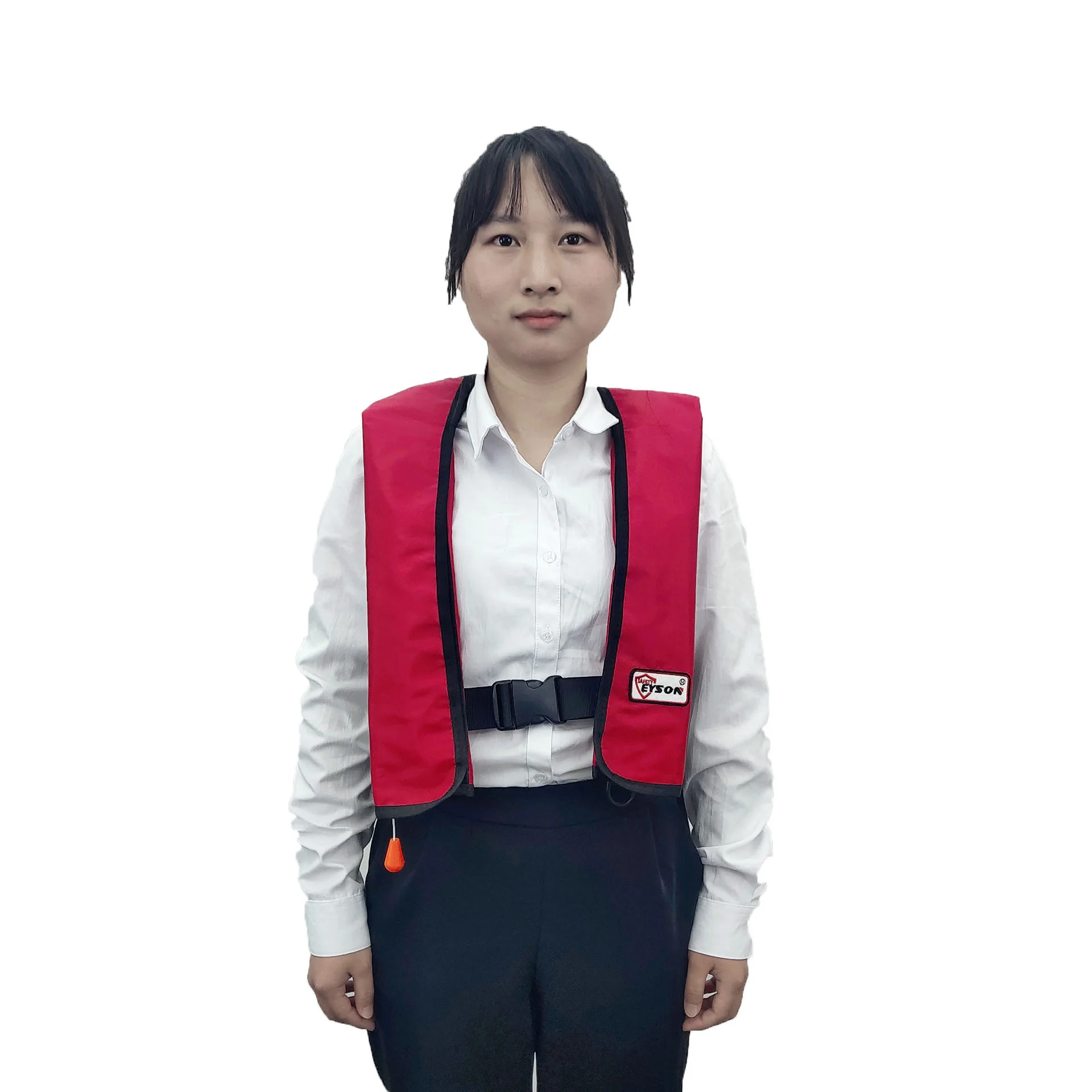 Eyson Customized Logo Inflatable Life Jacket Adjustable Fishing 150N Life Vest Adult Coast Guard Jacket