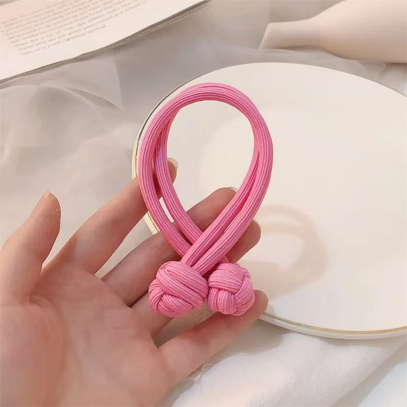 CHENGHE Chinese Knot Overstriking Hair Ties Durable Elastic Hair Bands for Women Girls Thick Hair Sceunchies