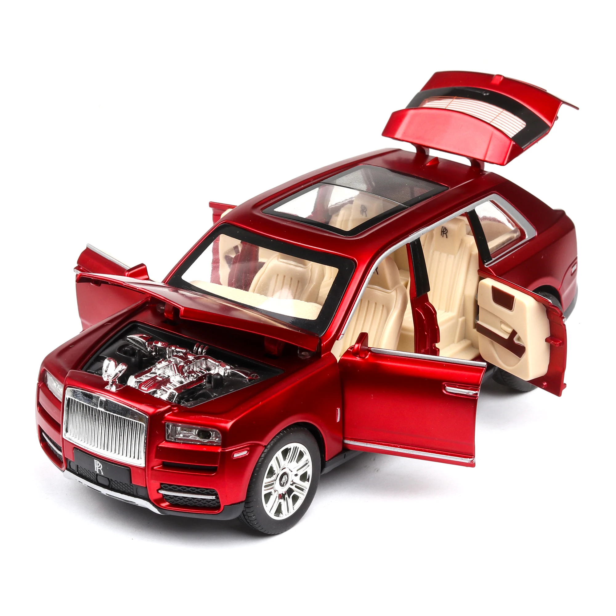 Лидер продаж 1/24 литая из сплава Модель автомобиля Rolls rollice Cullinan металлическая модель детская звуковая лампа задняя вытяжка внедорожник 7-дверная игрушка для мальчиков