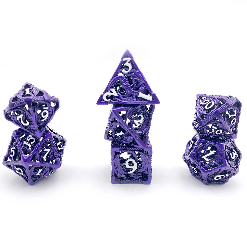New metal hollow dice flashing dice D4 D6 D8 D10 D10% D12 D20 RPG DND dice