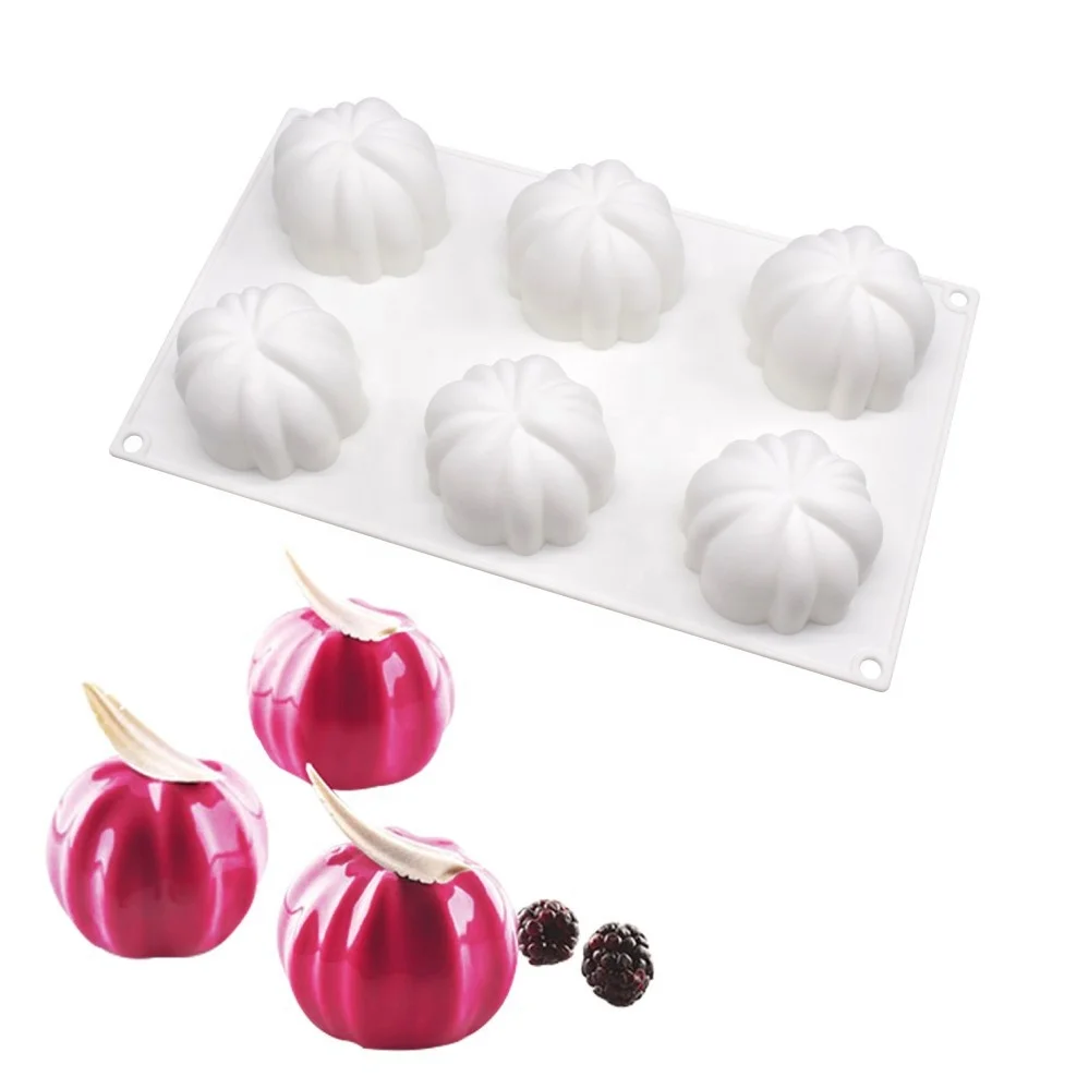 2 in 1 Valentine 6 Cavities rose Flower Silicone Cake Mold Non-stick Round Baking Mold for Soap, Chocolate, Cupcake, Pie