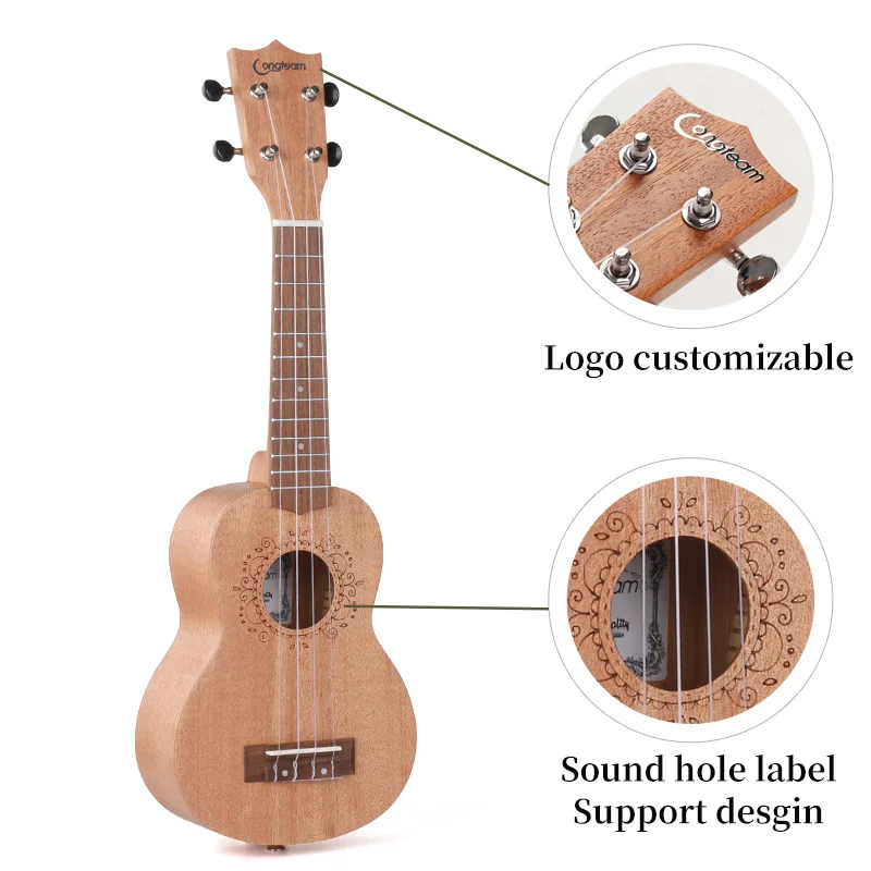 Soprano Ukulele 21 inch Beginner Ukulele With Okoume Wood Longteam S-11-21