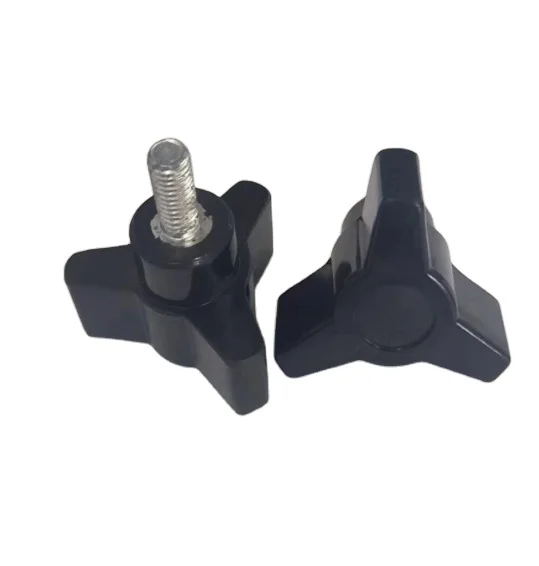 Black Plastic three arms screw triangle Construction machinery door handles knobs