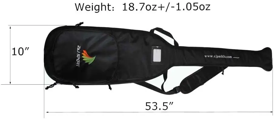 ZJ Sport Black Durable Dragon Boat Paddle Bag For Dragon Boat Paddle with Spacious Interior