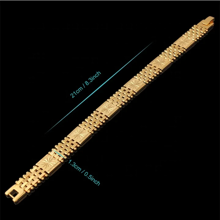Europe Quality fashion jewelry mens and womens 18k italian gold charm chain bangle bracelet