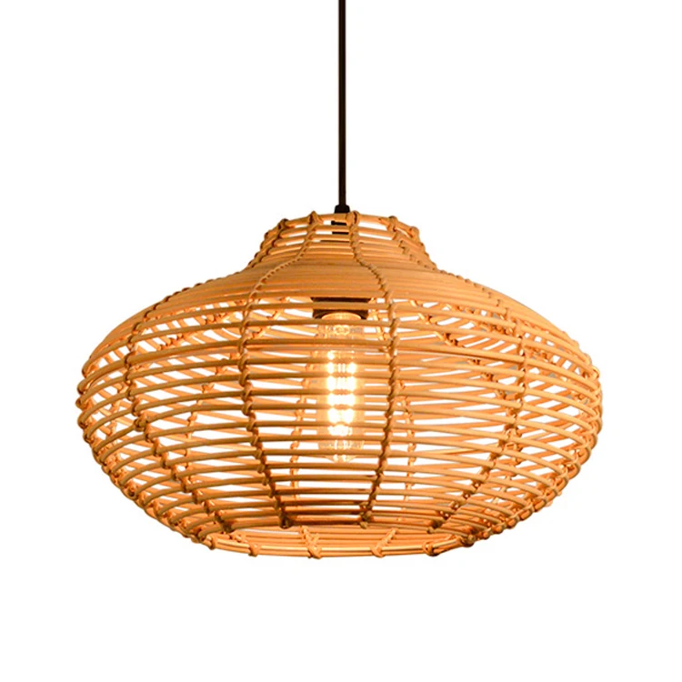 
Wood Light Bamboo Rattan Ceiling Hanging Lamp China Energy Saving Traditional 2-year 