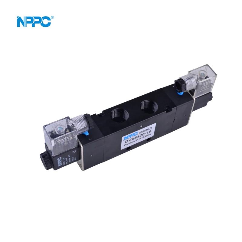 4V420-15  CV series double head solenoid valves Good Quality 5/2 Way Pneumatic Alloy Air solenoid valves supplier CV25420-15