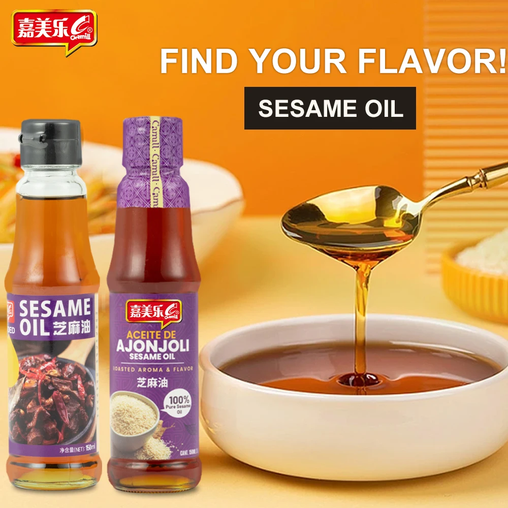 Camill Brands 150ml Organic Vegetarian Sesame Seeds Oil Bulk Sale Customized Healthy Vegetable Cooking Plant Soyabean Sesame Oil