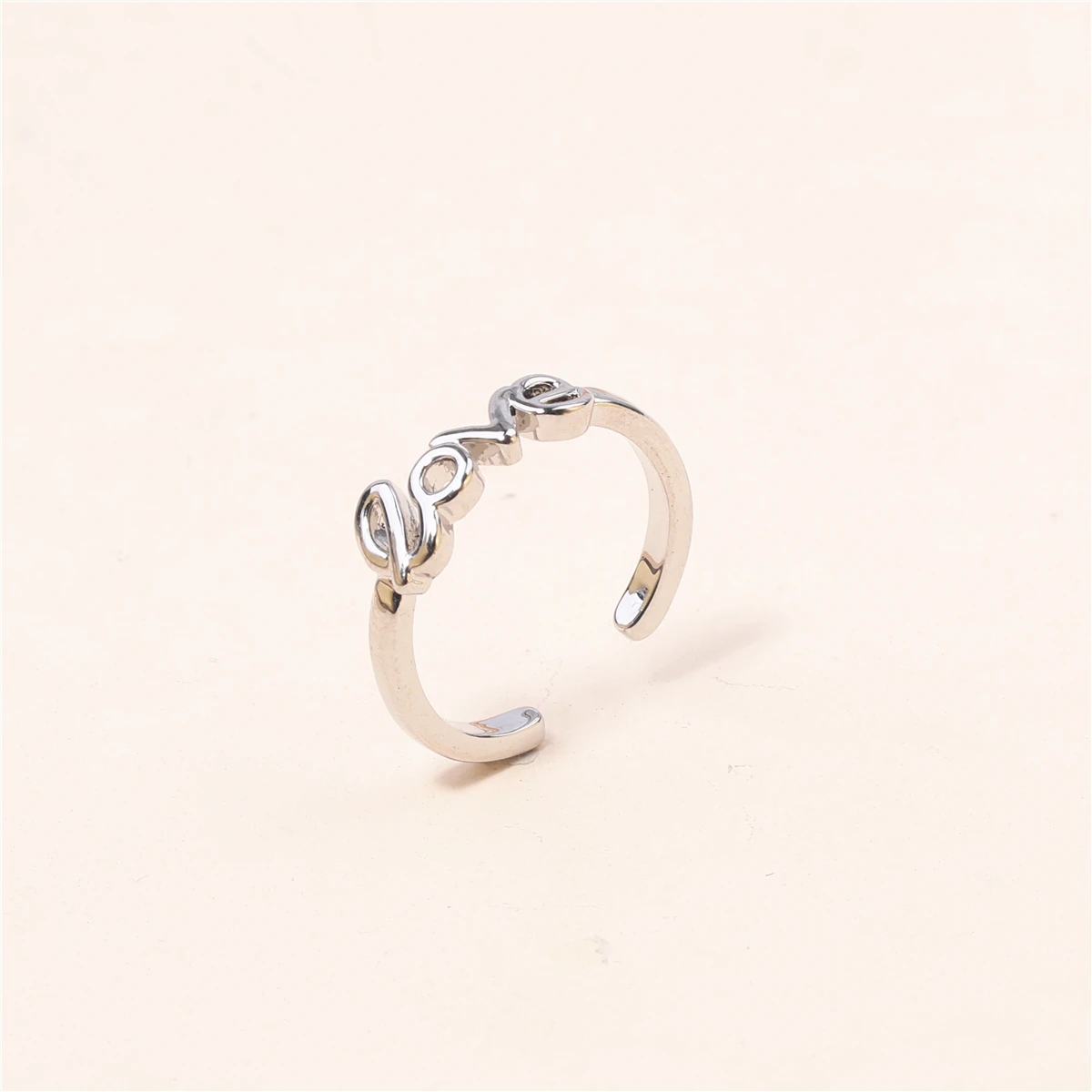 LOVE Toe Ring for Women 18K Gold Plated Jewelry Small Size Adjustable Open Tail Stacking Rings Summer Beach Foot Jewelry