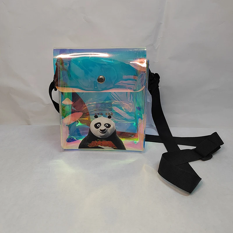 2023 new design unique  laser pvc  tote shopping bags in customized logo clear pvc gift bag for promotion