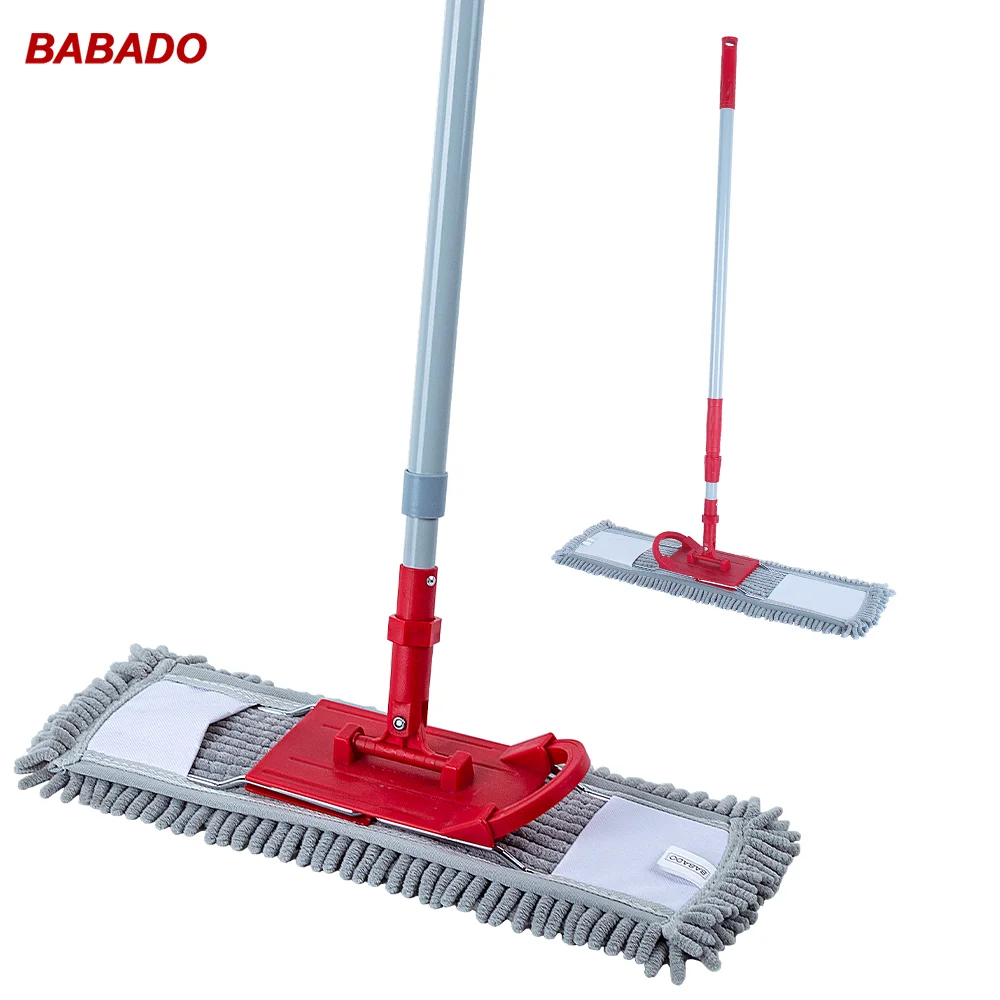 BABADO 40cm Hot Selling Chenille Dust Mop Smart Microfiber Flat Mop For Household Floor Cleaning