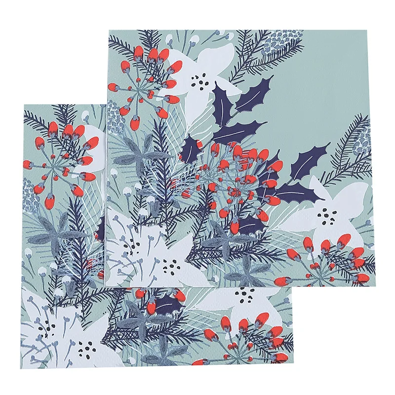 Wholesale High Quality Colorful Beverage Colored Cocktail Party Printed Custom Disposable Paper Napkins