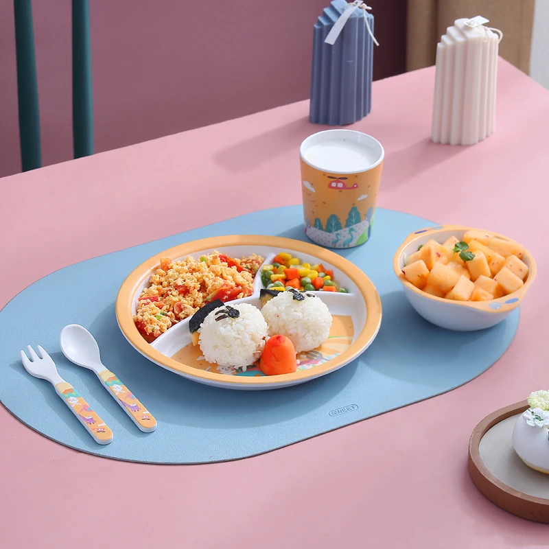 Baby Bowl Tableware Bamboo Fiber Children Kids Cutlery Sets Dinner Bamboo Fiber Baby Feeding Set