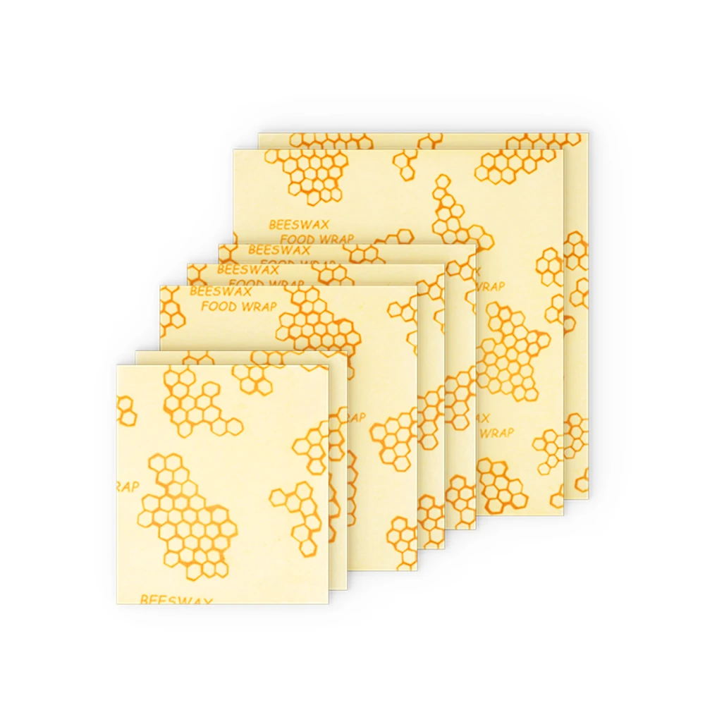 2S3M2L 7pcs Beeswax Wraps For Food, Organic, Sustainable, Biodegradable, Zero Waste, Plastic-Free Food Storage