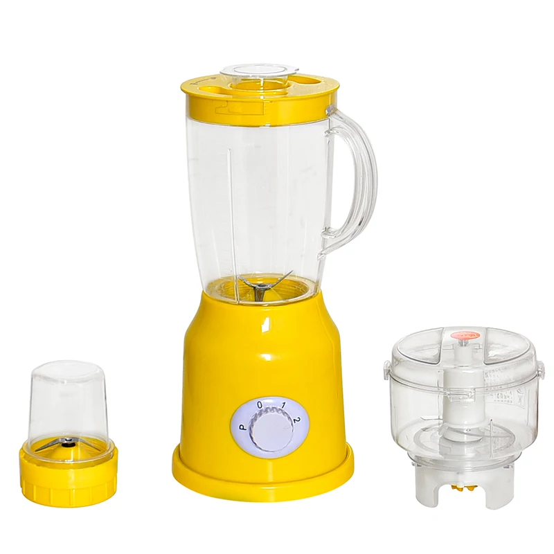 Commercial-Grade 3-in-1 High-Speed Silver Electric Fresh Fruit Juicer Smoothie Blender Push Button Controls for Household Use