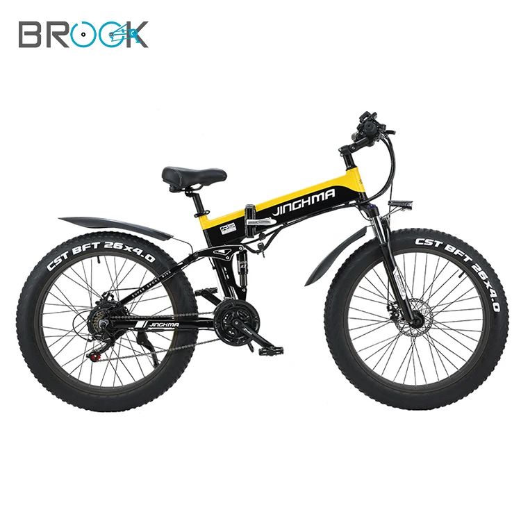 26 inch 48V 500W Disc Brake Fat Tire dual suspension Beach rickshaw Electric Mountain Bike with Lithium Battery