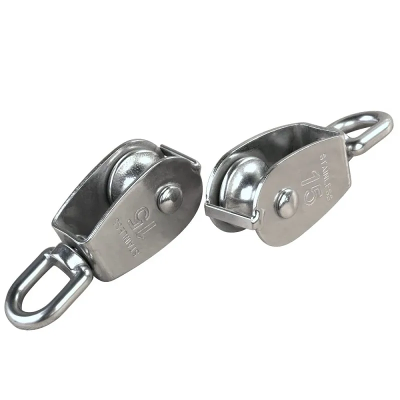 Stainless Steel Marine Grade Pulley Block With Becket & Nylon Wheel