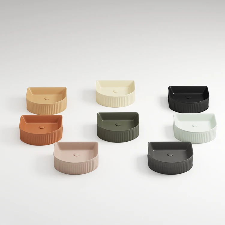 lavabo modern countertop ceramic flute wash basin bathroom art sink