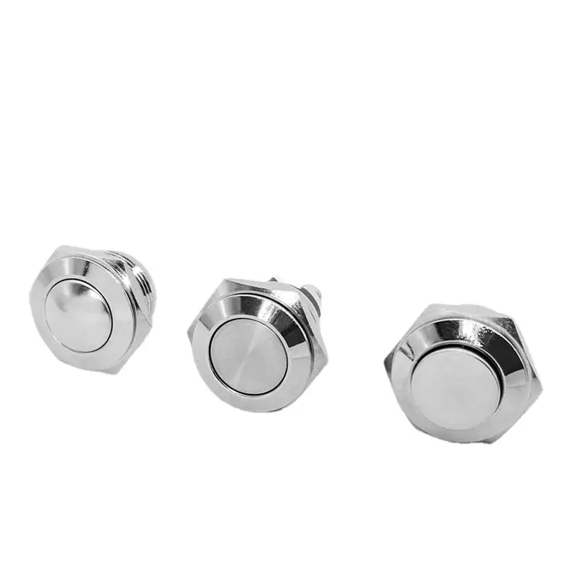 16mm IP65 12 Volt Illuminated Lighted ON OFF Momentary Latching Led Waterproof  doorbell Metal button switch