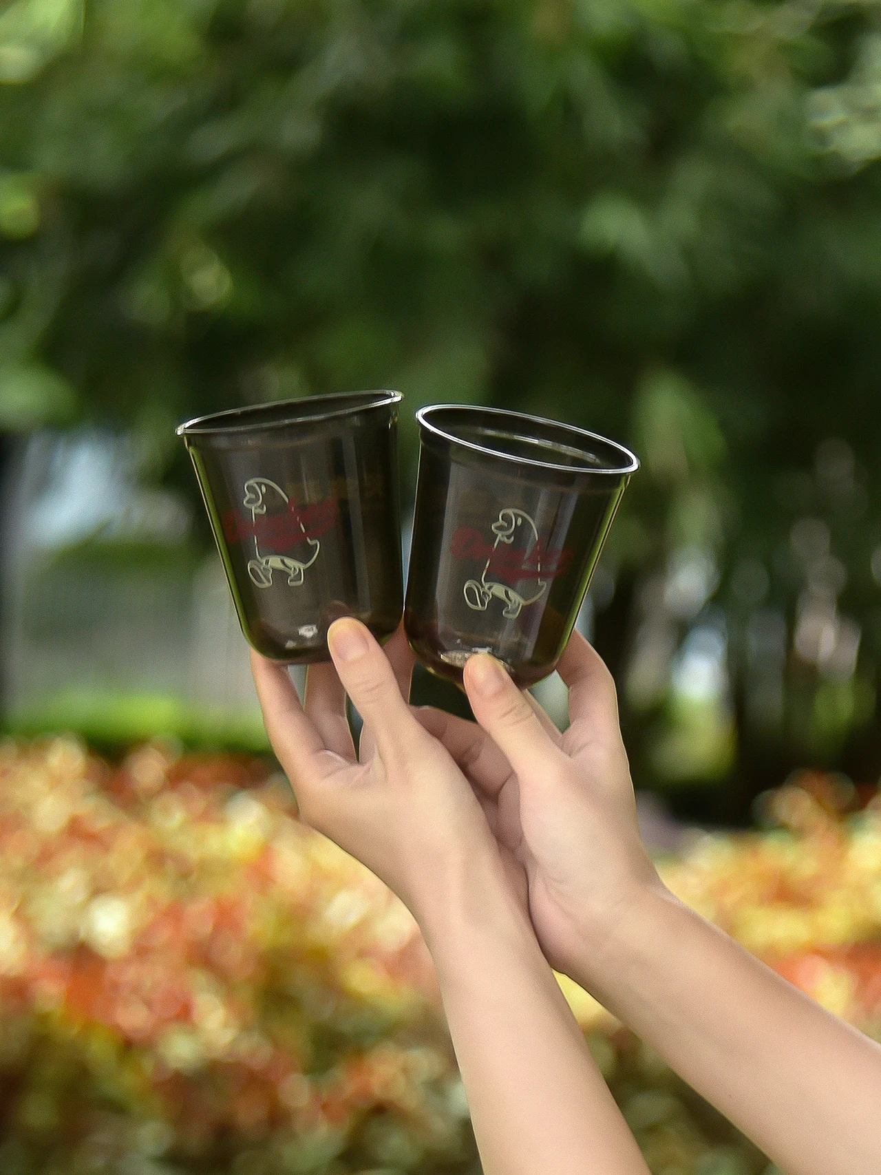 400ml 14oz U shaped pet cold drink with dome flat lid juice ice cream plastic coffee cups