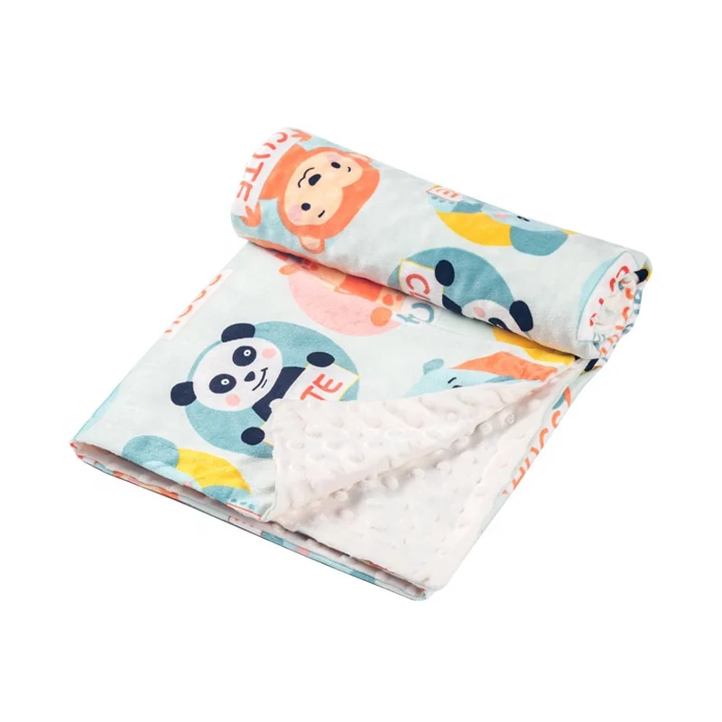 2021 New Design Promotional Gift Amazon Hot Sell Baby Minky Dot Blanket Swaddle Blanket